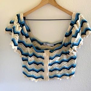 Zara crocheted top 70s style M never worn